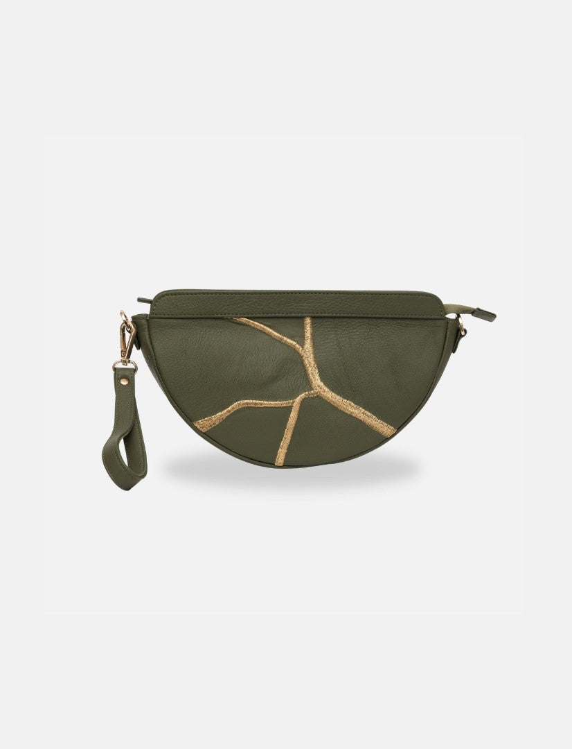 Maeve Crescent Wristlet in Olive - Econock