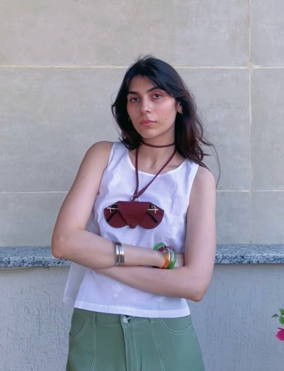 Noir Sunglass Case with lanyard Econock