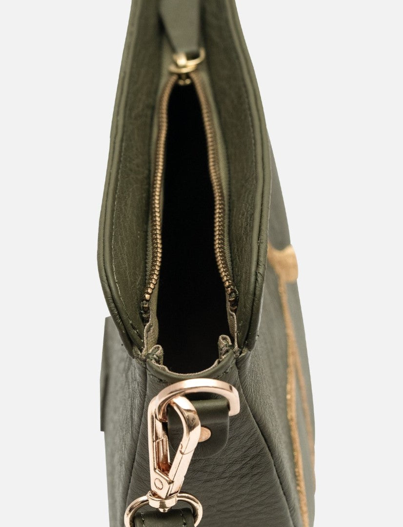 Maeve Crescent Wristlet in Olive - Econock