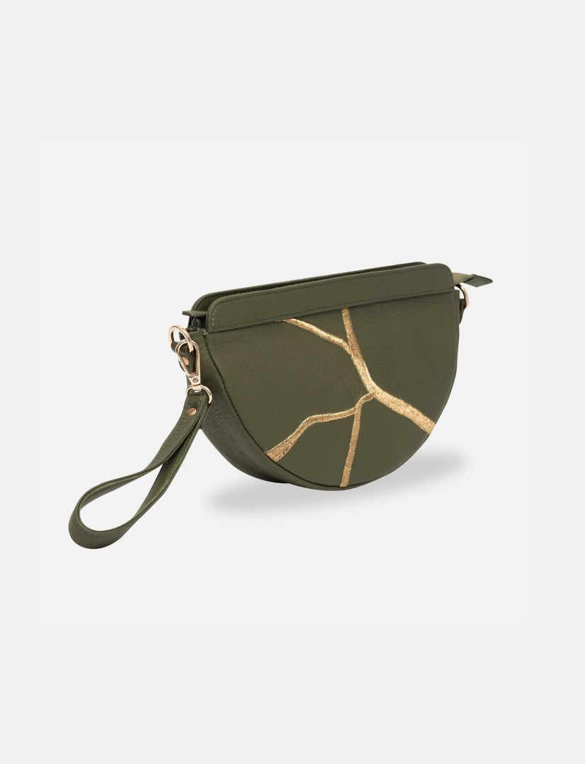 Maeve Crescent Wristlet in Olive - Econock