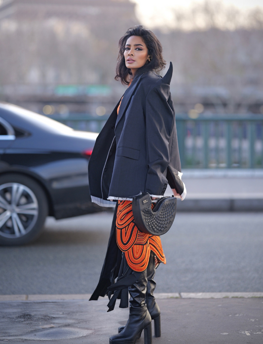 Ishita Mangal in Black Zoran Clutch