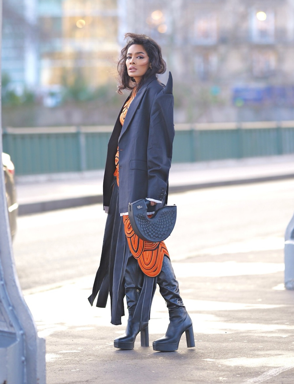 Ishita Mangal in Black Zoran Clutch