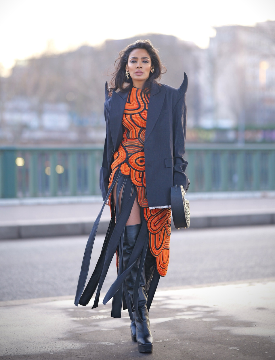 Ishita Mangal in Black Zoran Clutch