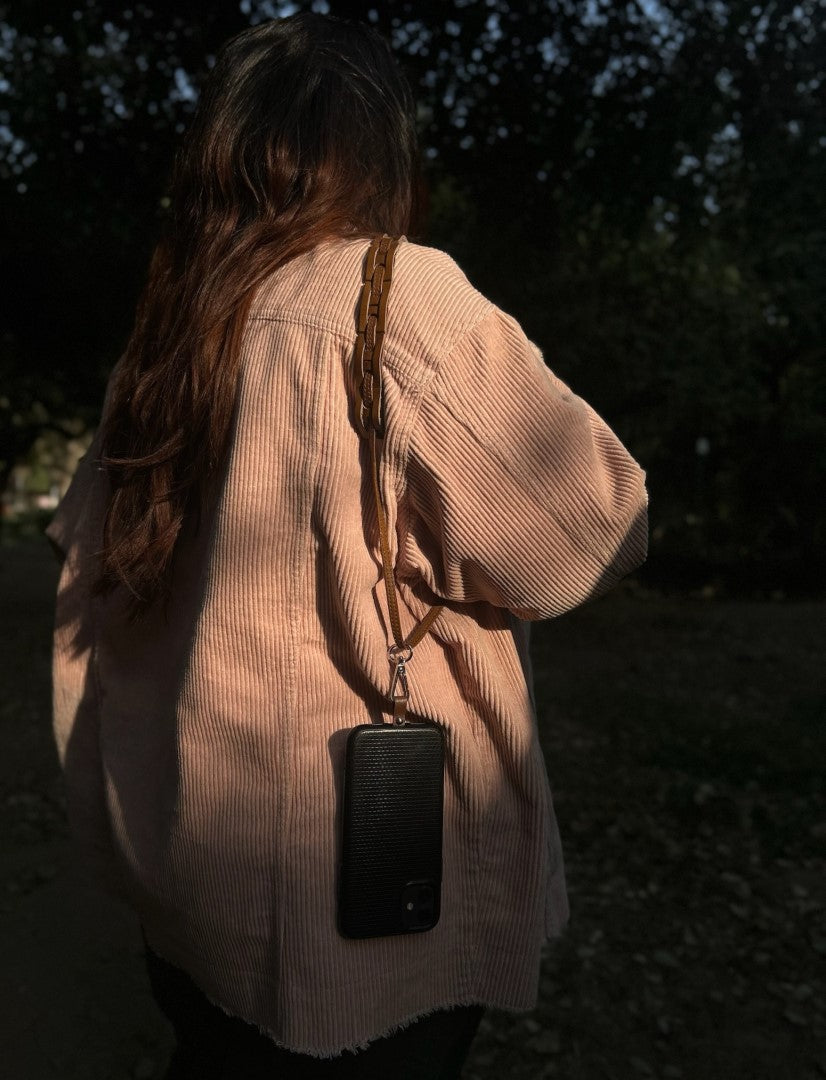 Kenza Phone Lanyard in Tan