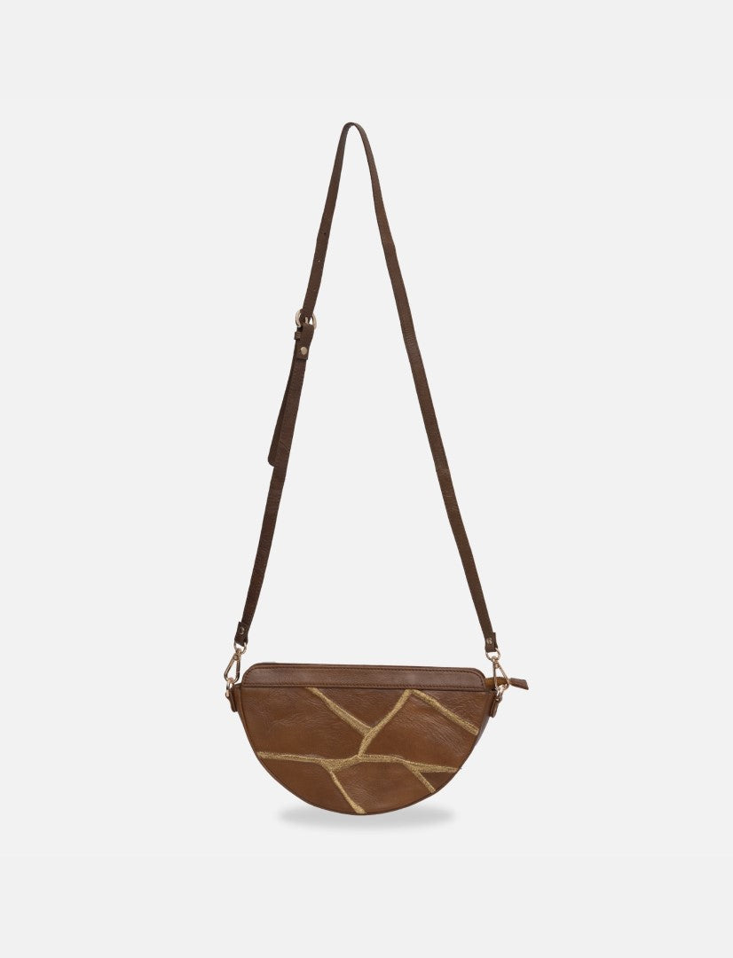 Maeve Crescent Wristlet in Tan
