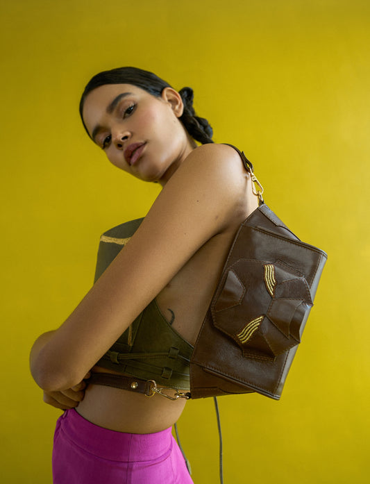 Rudra Wristlet in Tan