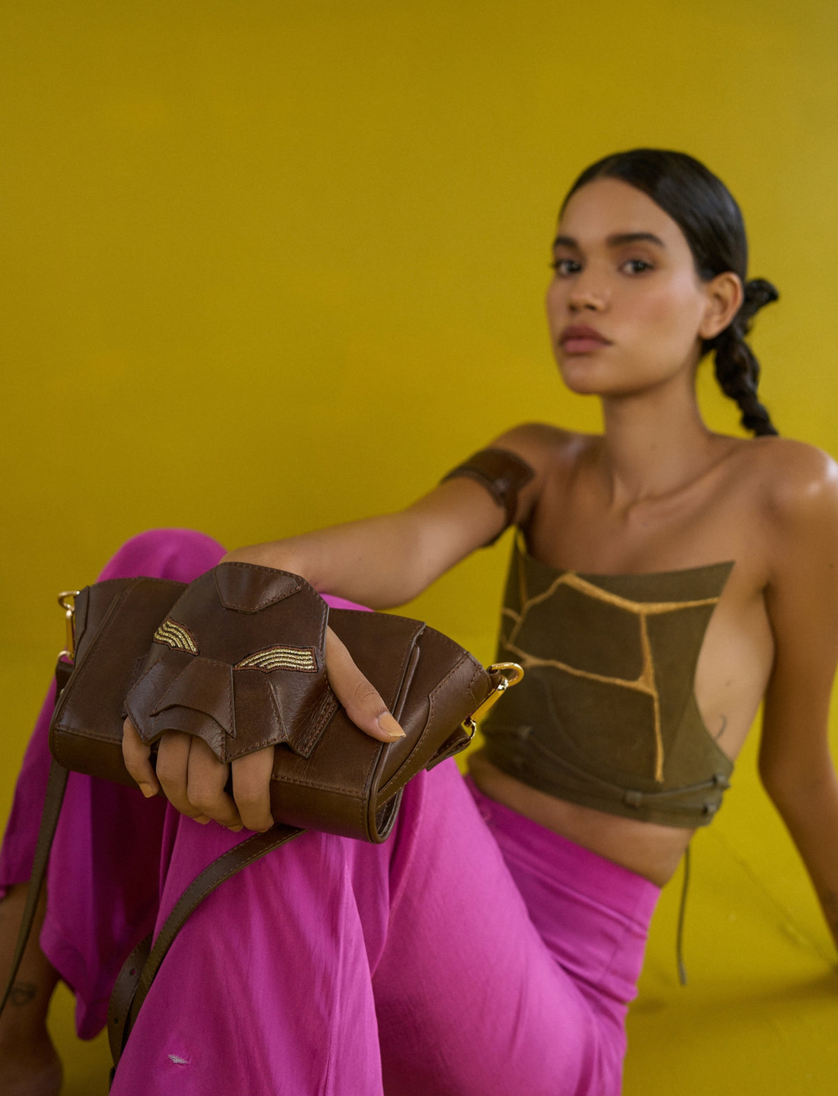 Rudra Wristlet in Tan
