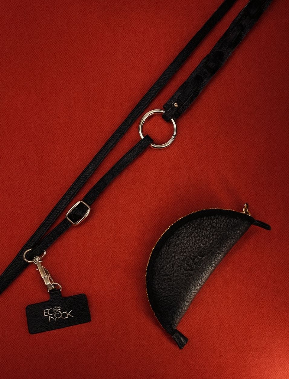 Leather phone lanyard with Money Pouch for Men & Women