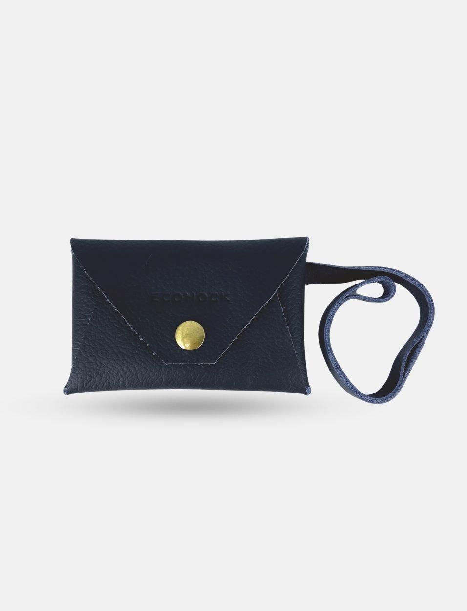 Black pouch charm with a gold button 