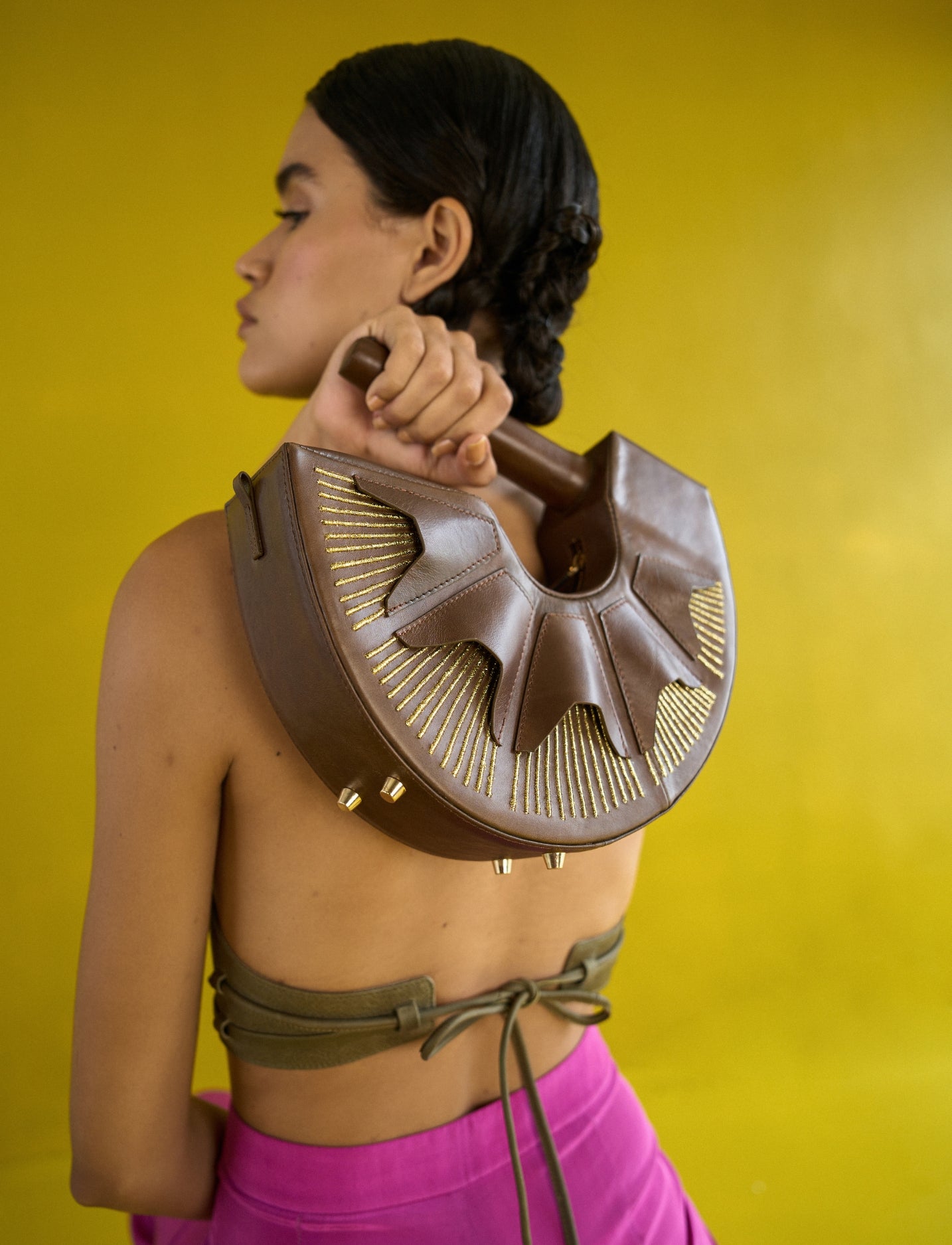 Upcycled Leather Clutch Wristlet Bag