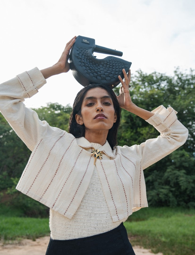 Upcycled Leather Clutch Wristlet Bag